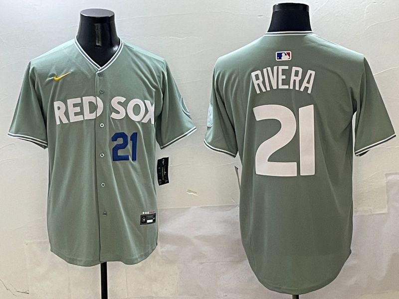 Men Boston Red Sox #21 Rivera Green Joint Name Nike 2025 MLB Jersey style 3